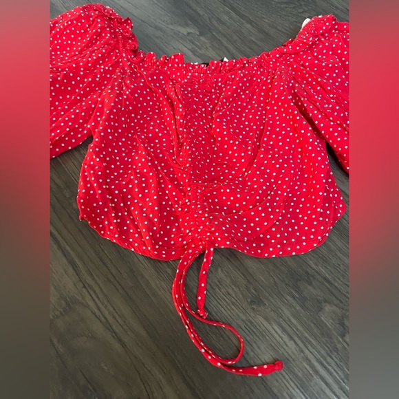 Zara Cropped Polka Dot Blouse - Picture 4 of 4